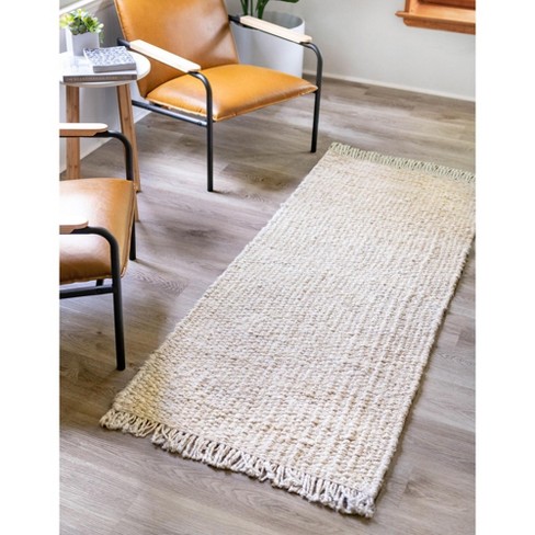 Unique Loom Chunky Jute Solid Indoor Hand Made Fringe Area Rug - image 1 of 4