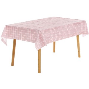 Unique Bargains Rectangle Checkered Disposable Plastic Waterproof Table Covers 6 Pcs - 1 of 4