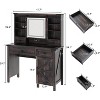 AMERLIFE 42'' Farmhouse Makeup Vanity Desk with Sliding Mirror and Lights - 2 of 4