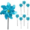 BIRD BLINDER Premium PinWheels Sparkly Holographic Wind Spinners Set of 8, Blue - image 2 of 4