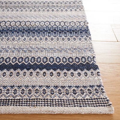 Bohemian Gray Nomadic Cotton Flat Woven Runner Rug - 27in x 9in