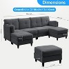 Mjkone 89" U Shaped Sectional Couches with Storage Ottoman - 2 of 4
