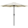 Gulches Simple Deluxe 9ft Outdoor Market Table Patio Umbrella with Button Tilt, Crank and 8 Sturdy Ribs for Garden, Beige - 2 of 4