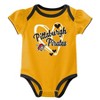 MLB Pittsburgh Pirates Infant Girls' 3pk White Bodysuit - 3 of 4