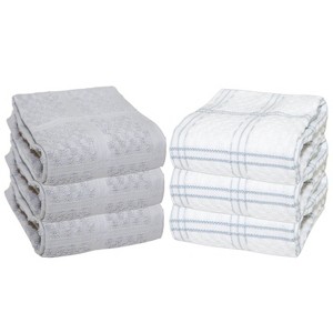 Sloppy Chef Premier Kitchen Towel (6 Pack), 15x25, Popcorn Pattern Weave, 100% Cotton - 1 of 4