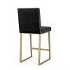 Set of 2 Bar Stools Velvet Counter Bar Stools with Metal Frame,Bar Chairs for Dining Rooms,Kitchens Islands,black-Christopher Knight Home - 4 of 4