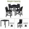 Kumasinova 5-Piece Counter Height Dining Set, Wooden Kitchen Table with Acrylic Crystal Trim & 4 Upholstered Chairs, Table Set, Dining Chairs Set - 3 of 4