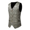 Men's Retro Pattern Vest, Vintage Button Up Sleeveless Waistcoat for Party Host Wedding - 2 of 3