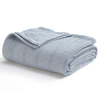 Market & Place 100% Cotton Waffle Striped Bed Blanket