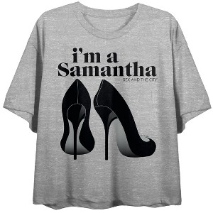 Sex and the City (TV Series) I'm A Samantha High Heels Women's Heather Gray Crop Tee - 1 of 3