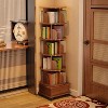 Rotating Bookshelf, 360 Degree Display 5 Tier Corner Bookshelf with Drawer - 3 of 4