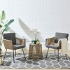 Barton 3PCS Outdoor Patio Conversation Set Chat Bistro Set (2) Chairs Armrest and Glass Table, Grey - 3 of 4