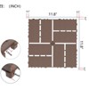 DSVIMOY 12" Patio Deck Tiles, 44pcs DIY Module Interlocking Decking Tiles, Floor Tile for Porch Poolside, Balcony, Brown, 12"*12"*0.8" - 3 of 4