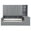 Twin Size Wooden Daybed with 3 Drawers and All-in-One Cabinet for Bedroom or Apartment - 4 of 4
