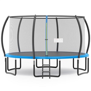 BestMassage Trampoline 8FT/10FT/12FT/14FT  Round Outdoor Trampolines with Safety Enclosure Net Safe ASTM Certified Family Fun for Kids and Adults - 1 of 4