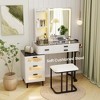Costway Modern Vanity Desk with Mirror & Lights 3-Color LED Lights & Charging Station - 4 of 4