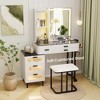 Costway Modern Vanity Desk with Mirror & Lights 3-Color LED Lights & Charging Station - image 4 of 4