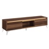 71" Composite Wood & Metal TV Stand with LED Light, 2 Door Storage, and Open Shelf for Living Room - 2 of 4
