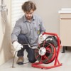 VEVOR Drain Cleaner Machine 75FT x 3/8 Inch, Sewer Snake Auger Manual Feed, 250W Electric Drain Cleaning Machine, Red - 2 of 4
