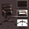 Lyngins Executive Ergonomic Office Chair – Top Grain Leather, Retro Home Office Desk Chair, 360° Swivel Chair with High-Back Lumbar Support - 2 of 4
