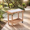 Whisen Wooden Garden Cart with Wheels & Metal Top - 2 of 4
