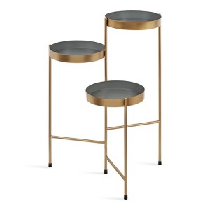 Kate and Laurel Finn Plant Stand, Gold and Gray - 1 of 4