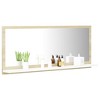 vidaXL Bathroom Mirror White and Sonoma Oak 35.4"x4.1"x14.6" Engineered Wood - 3 of 4