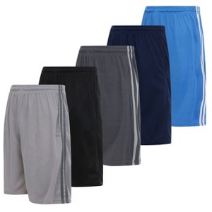 Mens Moisture Wicking Athletic Basketball & Gym Workout Shorts with Pockets Multipack, Up to 3XL, Pack of 5 - 1 of 4