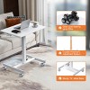 SEVOBAL Mobile Laptop Desk Pneumatic Sit to Stand Table Rolling Cart with Lockable Wheels Home Office Computer Workstation, White, 25.5"*18.8"*43.3" - 4 of 4