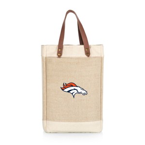 NFL Denver Broncos Pinot Jute Insulated Wine Bag - Beige - 1 of 4
