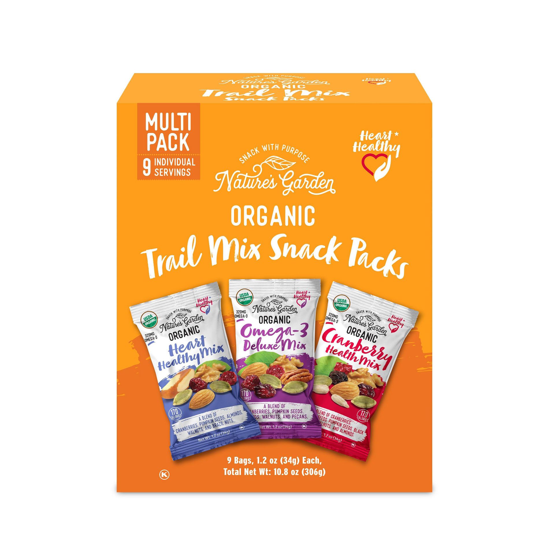 Nature's Garden Snacks Organic Trail Mix - 10.8oz/9ct