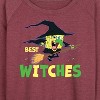 Women's - SpongeBob SquarePants - Best Witches Lightweight French Terry Wide Neck Long Sleeve Graphic Shirt - 2 of 4