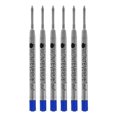 Monteverde Ballpoint Pen Refill Extra Fine Point Blue Ink 6 Pack (P113BB)