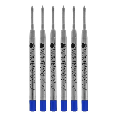 Monteverde Ballpoint Pen Refill Extra Fine Point Blue Ink 6 Pack
