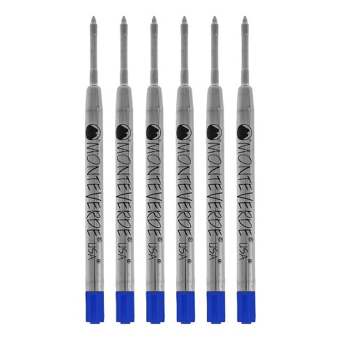 Monteverde Ballpoint Pen Refill Extra Fine Point Blue Ink 6 Pack (P113BB)