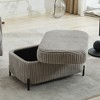 TIRAMISUBEST Storage Ottoman,Corduroy fabric,Grey - 4 of 4