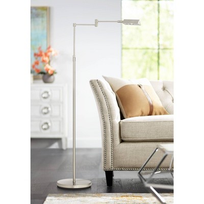 Adjustable Silver Pharmacy Floor Lamp with LED Light