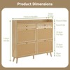 Farmhouse Wooden Shoe Storage Cabinet with 4 Flip Drawers, 2 Drawers & Rattan Doors ¨C Narrow Freestanding Hidden Shoe Rack for Entryway, Living Room - 2 of 4