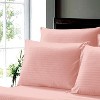 Plazatex Luxurious Wrinkle Resistant 100% Polyester Dobby Ultra Soft Stripe All Season Bed Sheet Set Blush - 3 of 4