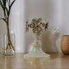 Metal Floral Decoration Candle Holder, Rustic Distressed Blue Finish, Elegant Home Decor, Small Size, 1pc - 3 of 4