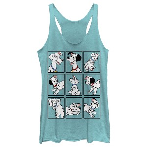 Women's One Hundred and One Dalmatians Family Grid Racerback Tank Top - 1 of 4