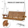 Real Relax Wooden Outdoor Porch Swings with Upgraded 22" Deep Seat, Heavy Duty 880 Lbs Swing Bench Chair for for Patio, Backyard, Garden - 2 of 4