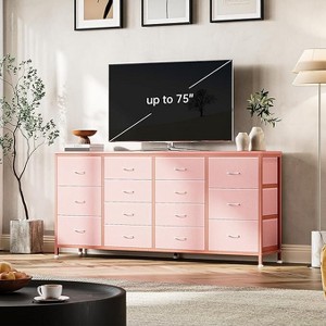 63" 14-Drawer Fabric Dresser with Power Outlet - for Bedroom & Living Room, Modern Storage Cabinet with USB Charging Station - 1 of 4