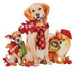 Collections Etc Happy Fall Realistic Dogs Outdoor Garden Stake
