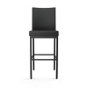 Amisco Perry Upholstered Counter Height Barstool Black: Faux Leather, Steel Frame, 26" Seat Height - 2 of 4