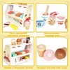 46Pcs Ice Cream Counter Playset for Kids, Wooden Ice Cream Shop Pretend Play Food Kitchen Accessories with Scoop and Fake Money for  Girls Ages 3-8 - 2 of 4