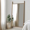 Wooakway Solid Wood Full Length Mirror Accent Wall Mirror Novelty Cheval Mirror Black/Brown/Walnut/Natural Wood - 3 of 4