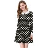 Allegra K Women's Peter Pan Collar Contrast Printed A-Line Short Dresses - 2 of 4