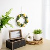 Northlight 9" Cream Rose, Green and Yellow Thistle Hanging Spring Wreath - 2 of 4