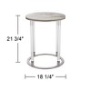 Studio 55D Tamara 18 1/4" Wide Stone and Chrome Round Side Table - image 4 of 4